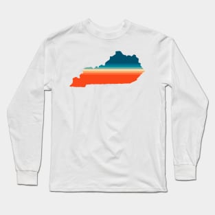 Kentucky State Retro Map Long Sleeve T-Shirt